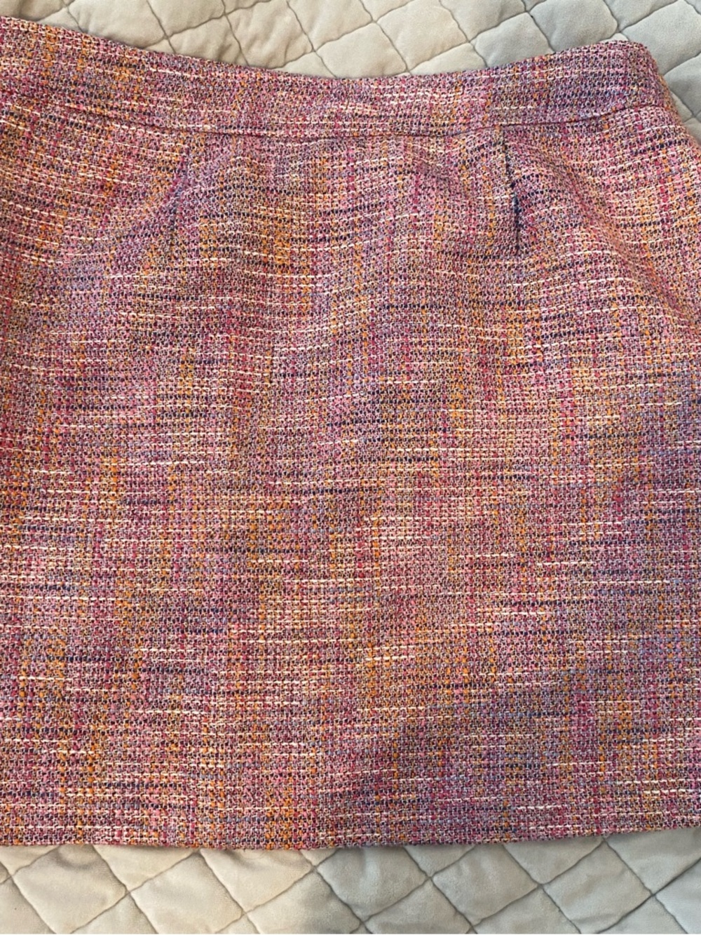 LOFT Pink Multi-Thread Tweed Mini Skirt